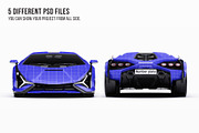 Hybrid Supercar Sport Coupe Set, an Advertising Mockup by Halal Graphic Studio (Thumbnail 8 of 12)