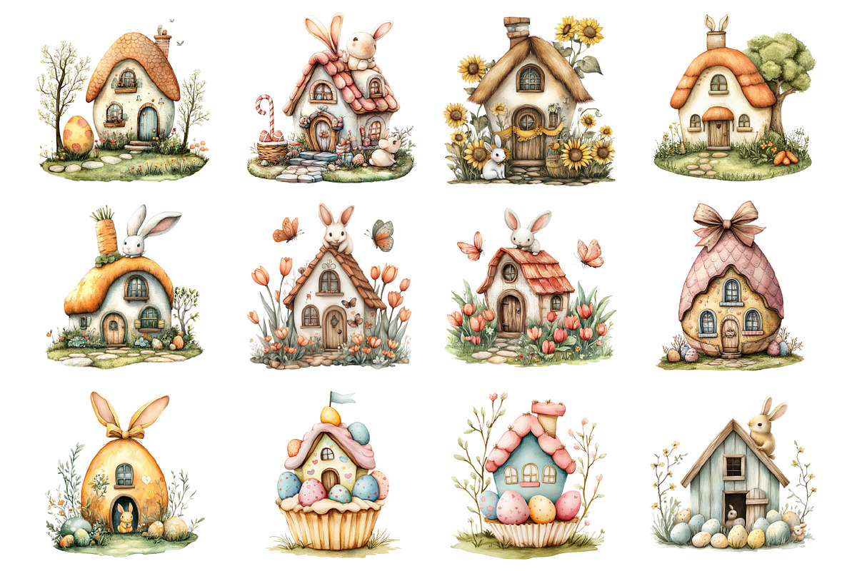 Easter Bunny House Clipart, an Illustration by Design Market (Photo 3 of 3)