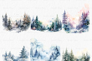 Watercolor forest clipart PNG, an Object Graphic by MyLittleMeow (Thumbnail 4 of 8)