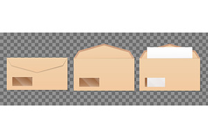 Realistic kraft paper envelopes with, an Object Illustration by Vectorbuum
