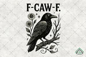 F-CAW-F Halloween Raven, an Illustration by Craft Nest