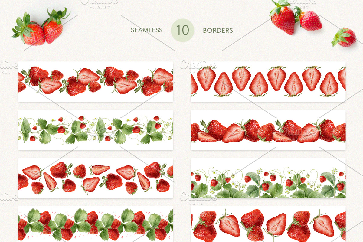 Strawberry watercolor illustrations, a Food Illustration by Fedulova Art (Photo 14 of 17)