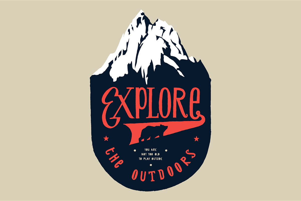 Explore the Outdoors, a Sport Illustration by hand draw
