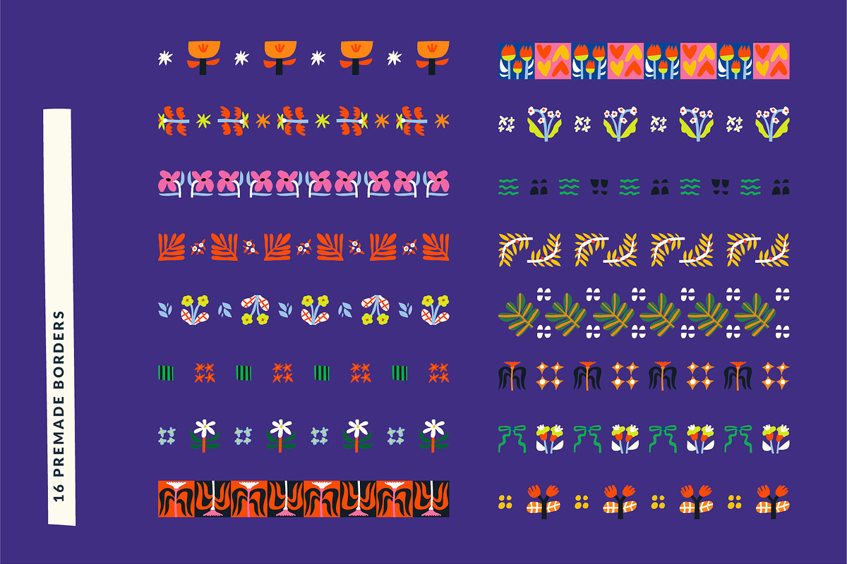 Bloom Blocks Naive Floral Clipart, a Decorative Illustration by Olia (Photo 10 of 25)