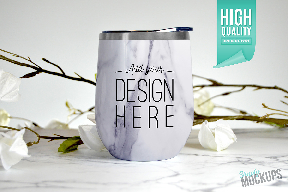 Marble Wine Tumbler Mockup, a Product Mockup by Simply Mockups (Photo 1 of 2)