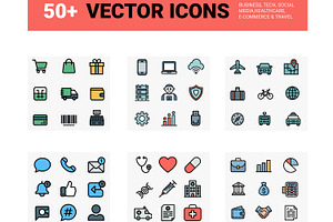50+ Technology & Social Media Vector, a Social Media Template by MightyDesign