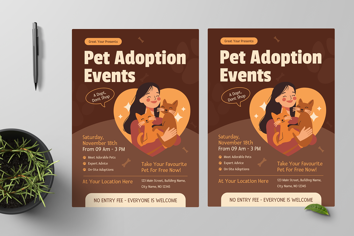 Pet Adoption Events Flyer, a Flyer Template by Annora Studio (Photo 2 of 5)