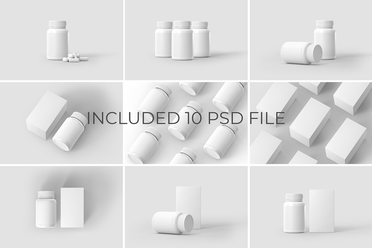 Supplement Bottle Packaging Mockup, a Cups & Container Mockup by simuradi (Photo 8 of 9)