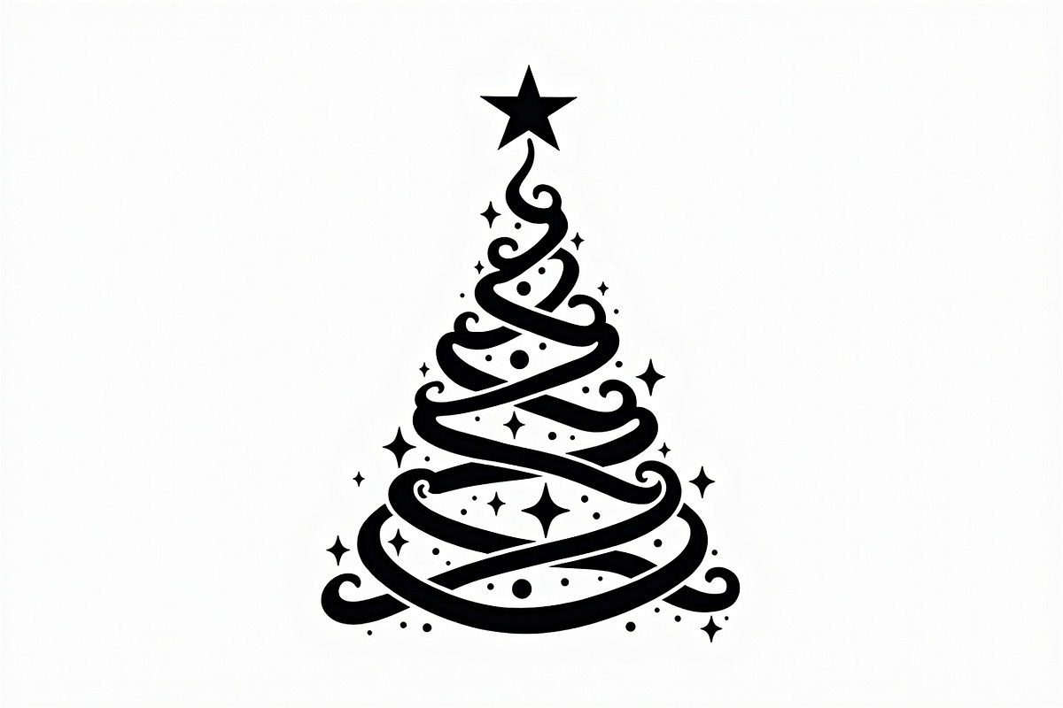 Elegant Christmas Tree Silhouette Se, an Illustration by balal (Photo 7 of 21)