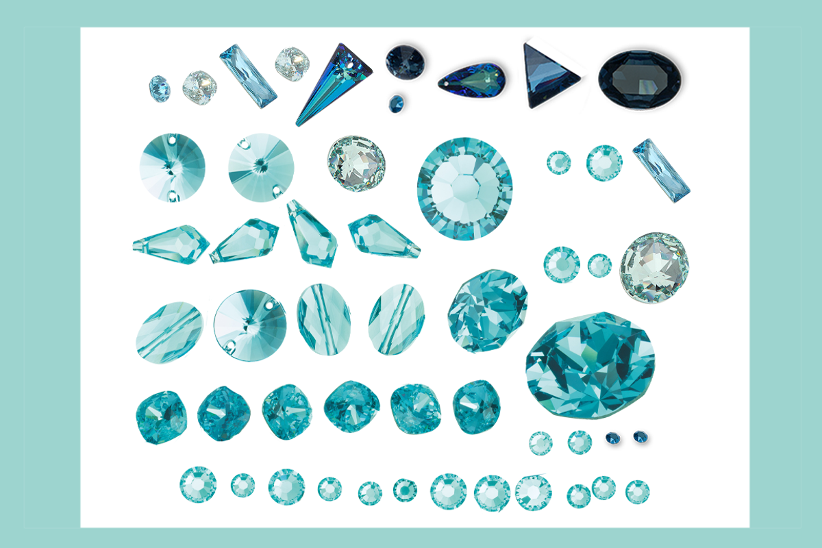 Blue Crystals and Gems Collection, a Product Mockup by Swarovski Crystals (Photo 4 of 4)