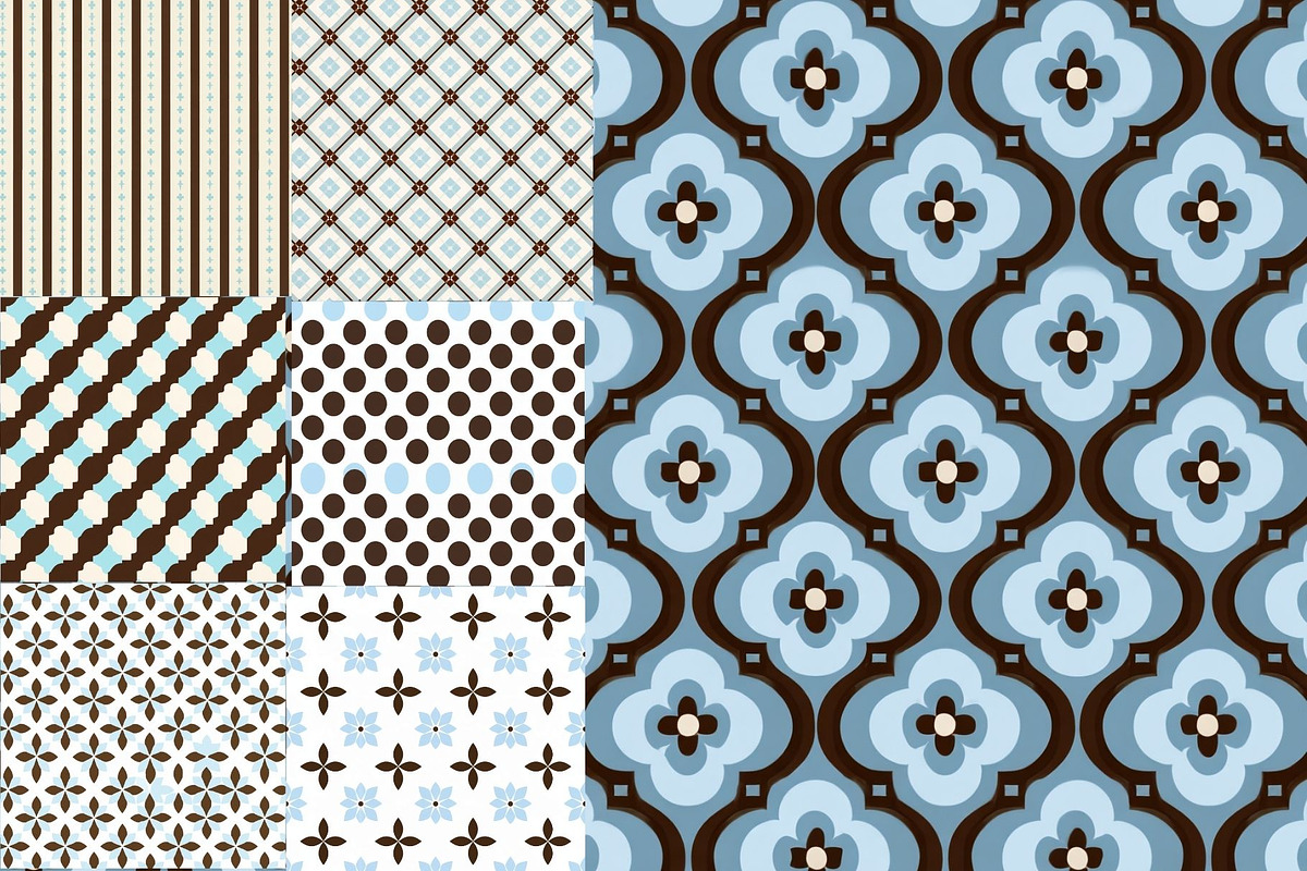 Dusty Blue and Brown Patterns, a Pattern Graphic by Pattern Whimsy (Photo 4 of 11)