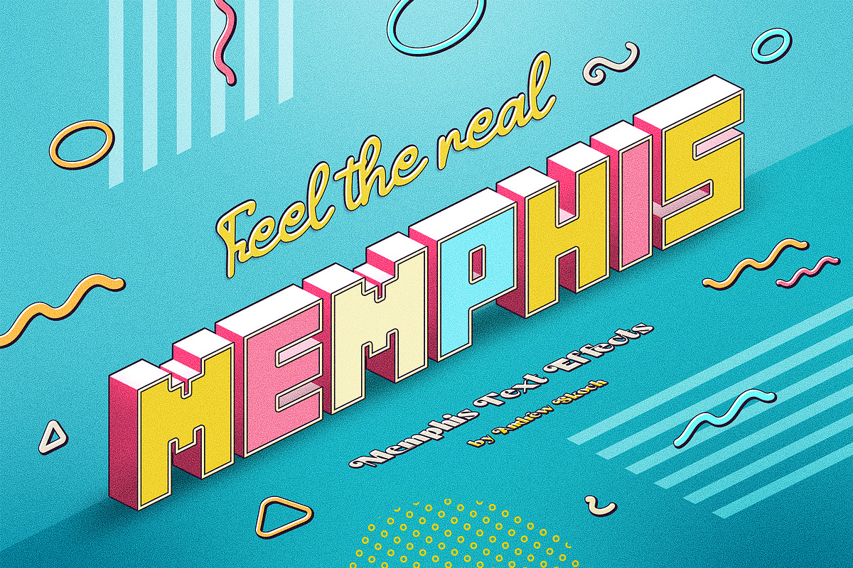 Memphis Text Effects, a Layer Style Add-On by Andrew Skoch Design (Photo 3 of 9)