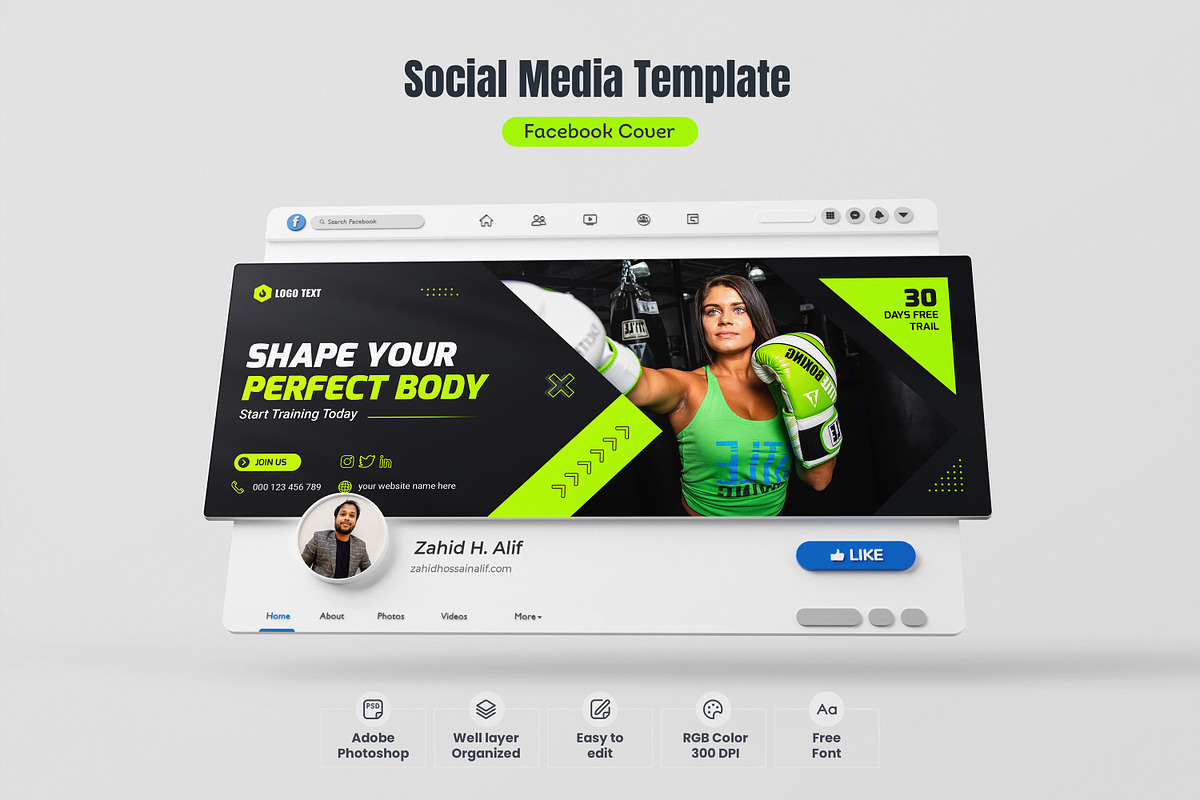 Social Media Facebook Cover Banner, a Social Media Template by zahidhossainalif (Photo 1 of 2)