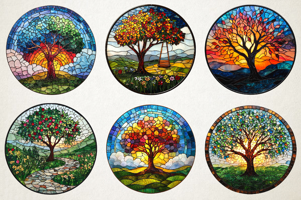 Spring Tree Stained Glass PNG, an Illustration by RobertsArt (Photo 4 of 5)