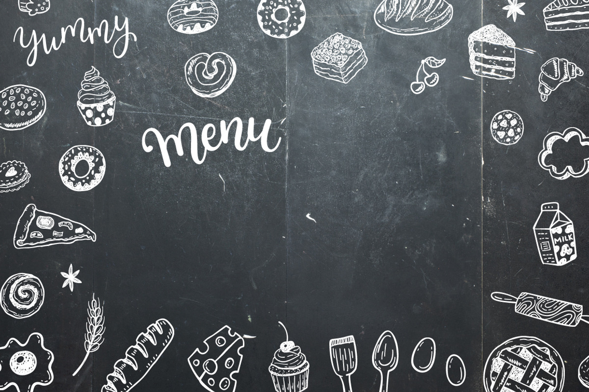 Food dooles set + patterns, a Food Illustration by Hala (Photo 3 of 5)