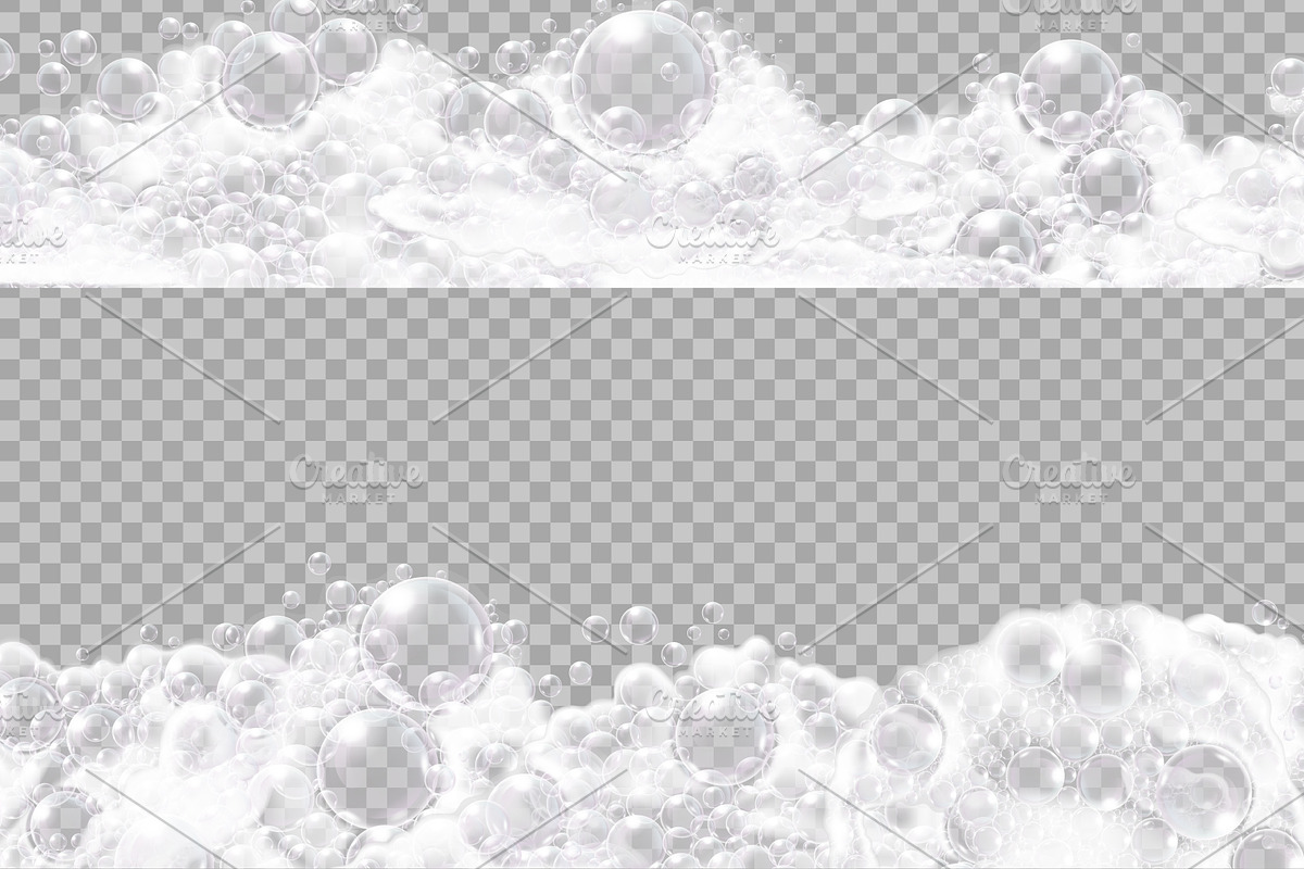 Realistic white soap foam borders, a Decorative Illustration by Yayasya (Photo 3 of 3)