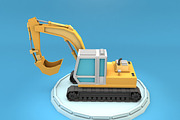 Cartoon Excavator Low Poly, a Cars & Vehicle 3D Model by Low Poly Lab (Thumbnail 3 of 6)