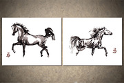 Horses Sumi-e, an Animal Illustration by StabuLaRasa illustration (Thumbnail 12 of 21)