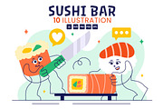 10 Sushi Bar Illustration, a Food Illustration by denayunebgt (Thumbnail 1 of 4)