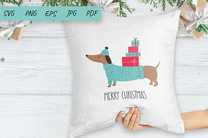 Christmas Dachshund Illustration, an Animal Illustration by Irina Ostapenko