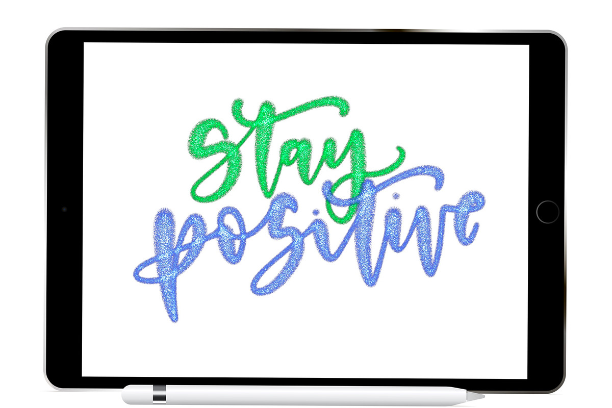 Glitter Procreate Lettering Brush, a Brush Add-On by Blue Strawberry Studio (Photo 4 of 6)