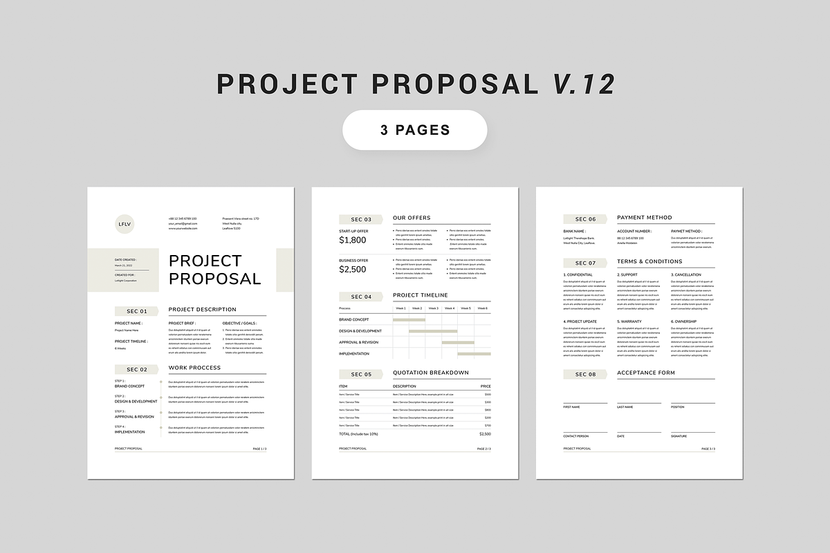 Proposal Bundle | MS Word & Indesign, a Stationery Template by Leaflove (Photo 13 of 16)