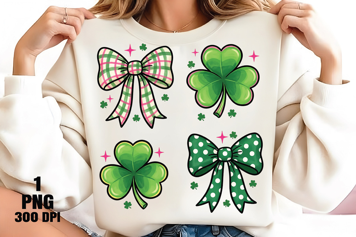 Preppy St. Patricks Day Shamrock Png, an Illustration by Daily.Designs (Photo 4 of 5)