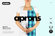 Apron Many Views Mockup Set, a Household Mockup by creatsy4 (Thumbnail 1 of 12)
