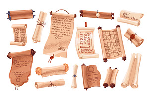 Ancient paper scrolls set, an Object Illustration by PaperTrident
