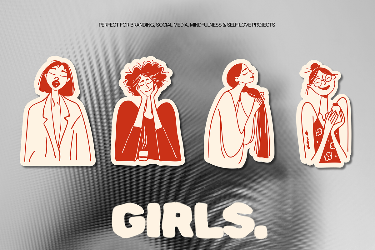 GIRLS: Hand-Drawn Woman Line Art, a Person Illustration by Veyla (Photo 6 of 8)