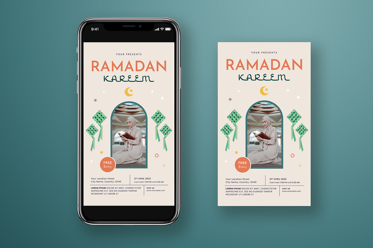 Ramadan Kareem + Social Media, a Flyer Template by Esui Studio (Photo 3 of 4)