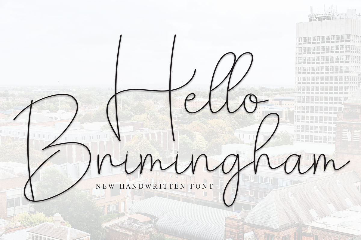 Hello Brimingham | Script Font, a Handwritten Font by Scratchones (Photo 1 of 8)