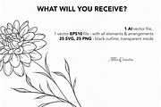 Fine Line Birth flowers Collection, an Illustration by CaraulanStore (Thumbnail 8 of 8)