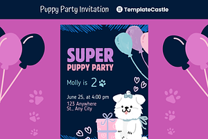 Adorable Super Puppy Party, a Design Template by TemplateCastleStore