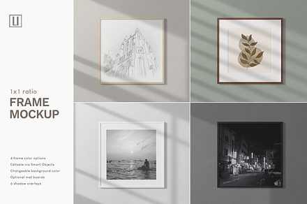 1x1 Square Frame Mockup, a Print Template by Lelu Art Design