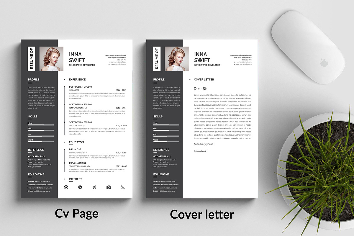 Professional Resume CV Template, a Resume Template by Blackcloud_Creations (Photo 7 of 8)