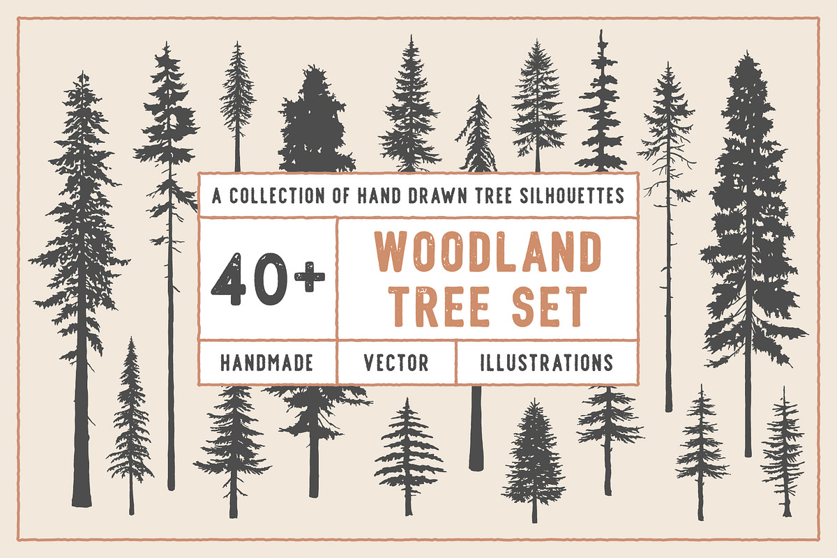 Woodland Tree Set | Illustrations, an Illustration by Max Lockwood (Photo 1 of 6)