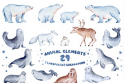 Polar Animals Watercolor Collection, an Animal Illustration by LenArt (Thumbnail 2 of 16)
