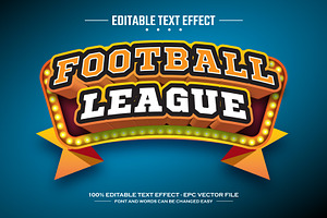 Football League Editable Text Effect