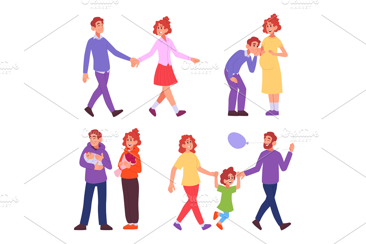 Family life stages. People, a Person Illustration by Onyx