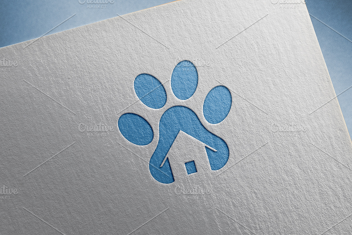 Cat or dog paw icon with house, a Branding & Logo Template by art_creater (Photo 2 of 2)