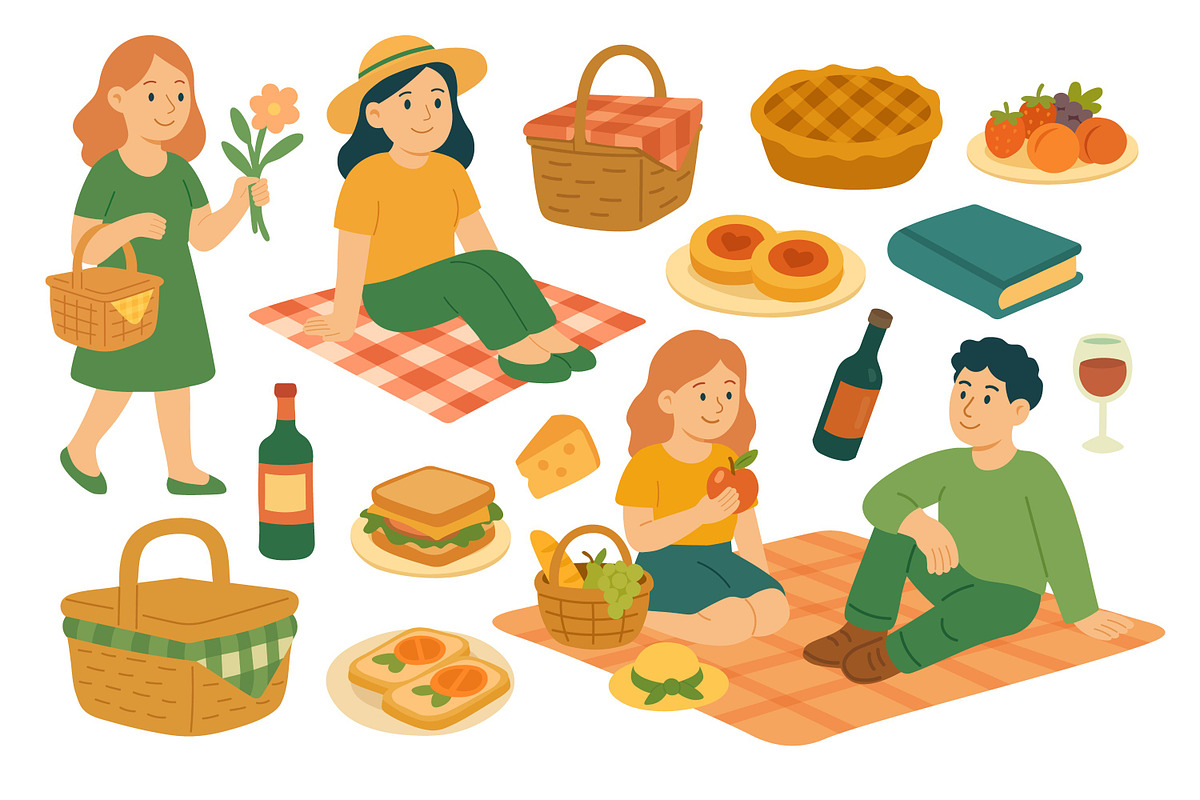 Spring Picnic, a Seasonal Illustration by ananastya (Photo 6 of 10)