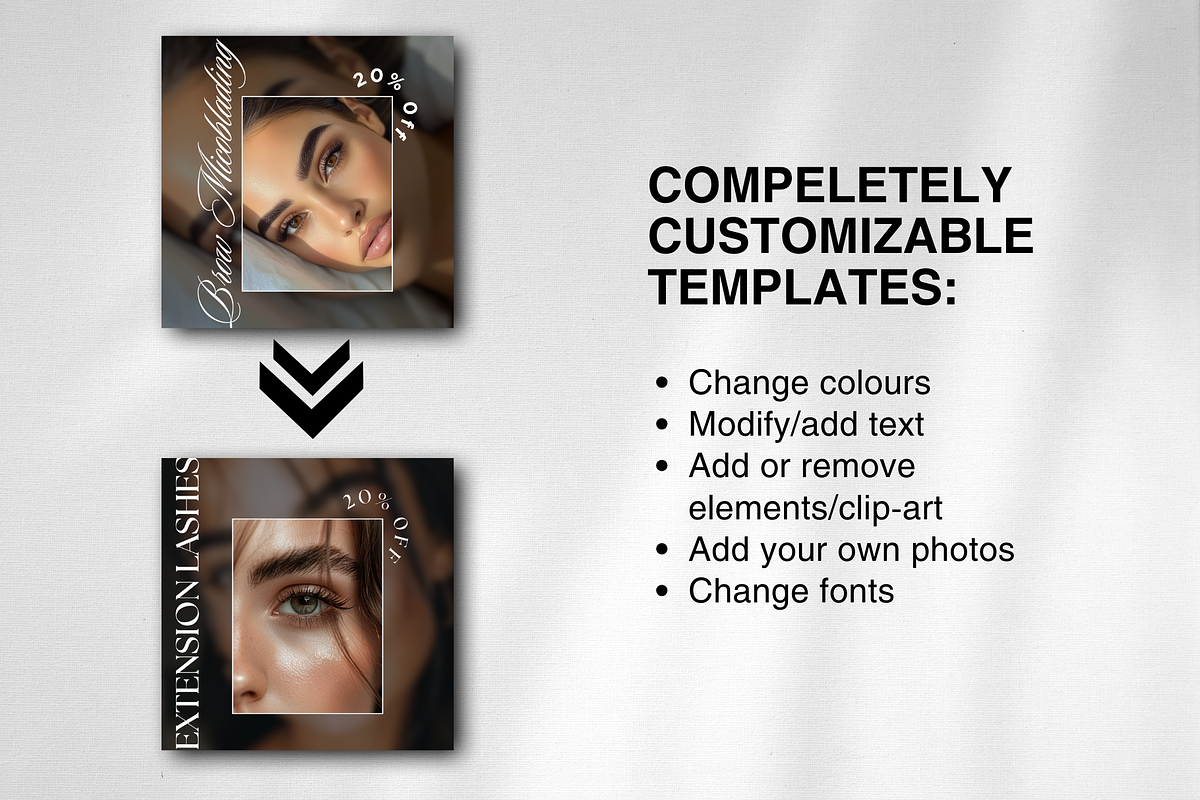 Lash and Brow Tech Canva Templates, a Social Media Template by DesignsbyMariaStudio (Photo 4 of 12)
