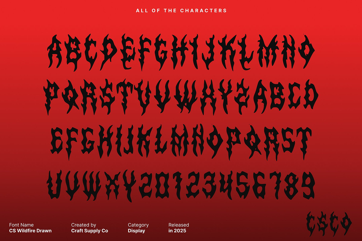 CS Wildfire Drawn, a Blackletter Font by Craft Supply Co. (Photo 8 of 8)