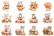 Cute Autumn Cat Sublimation Clipart, an Illustration by CitraGraphics (Thumbnail 4 of 6)