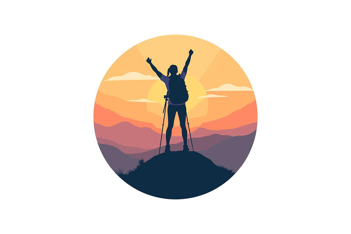 Sunset Mountain Victory Silhouette, an Object Graphic by yasushie (Photo 14 of 16)