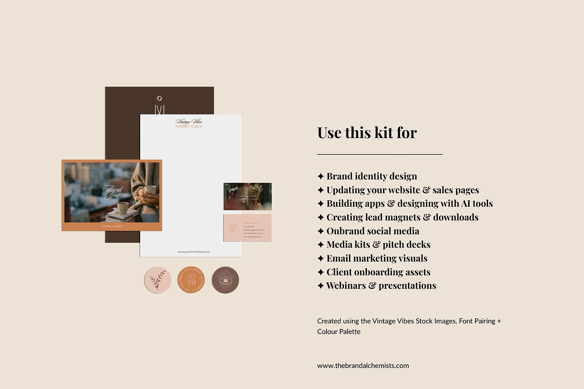 Vintage Vibes Brand System + UI Kit, an UI Kit Template by The Brand Alchemists (Photo 11 of 12)