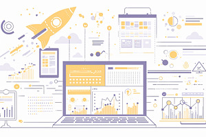 Illustration of data analytics and technology with interactive dashboards and r, a Photo by AS photostudio