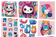 Cute Kawaii Cats & Bunny Bundle, an Illustration by ETARA by Mea Hau (Thumbnail 1 of 10)