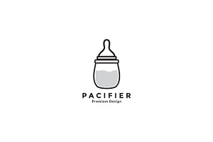 baby pacifier lines with white milk, a Branding & Logo Template by devastd